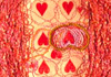 <strong>Seven of hearts</strong>, 1993<br />
<em>Size:</em>  20 x 21 cm<br />
<em>Technique:</em> machine embroidery<br />	
<em>Material:</em>  cotton, polyester, a playing card
