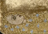 <strong>Under the Ground</strong>, 2007<br />
<em>Size:</em>  6,5 x 32 x 1,6 cm<br />
<em>Technique:</em>  hand-made embroidery<br />	
<em>Material:</em>  silk, pearls, buttons, metal